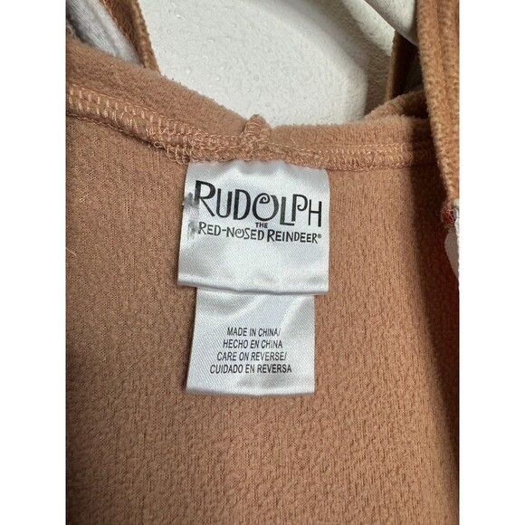 Rudolph The Red Nosed Reindeer Girls 6X Small Hooded Holiday Pajama Sleeper - Picture 9 of 12
